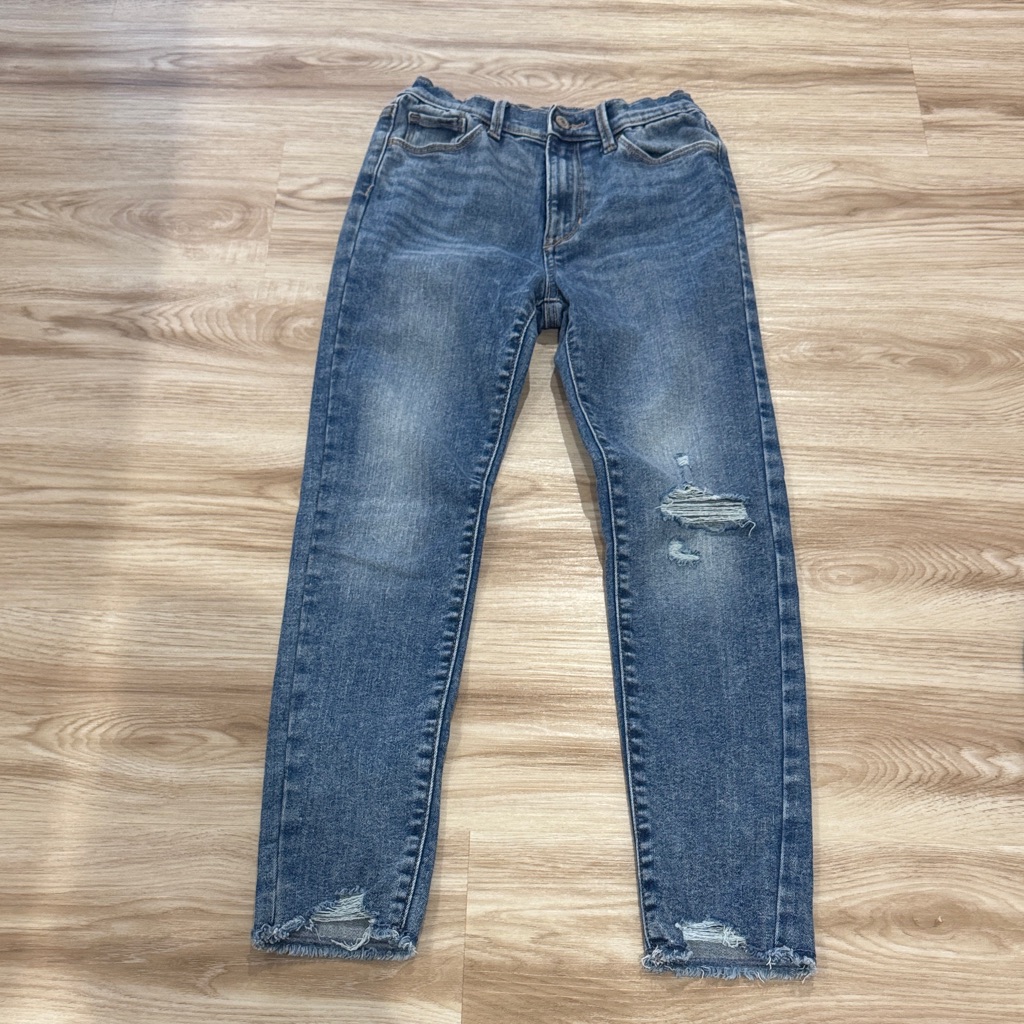 Girls Stylish Blue Distressed Jeans